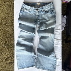 BKE Light Blue wide flare Leg Jeans low rise 2000s y2k style heavy 100%cotton 29